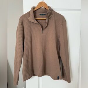 Perry Ellis Textured Pullover Quarter Zip Sweater